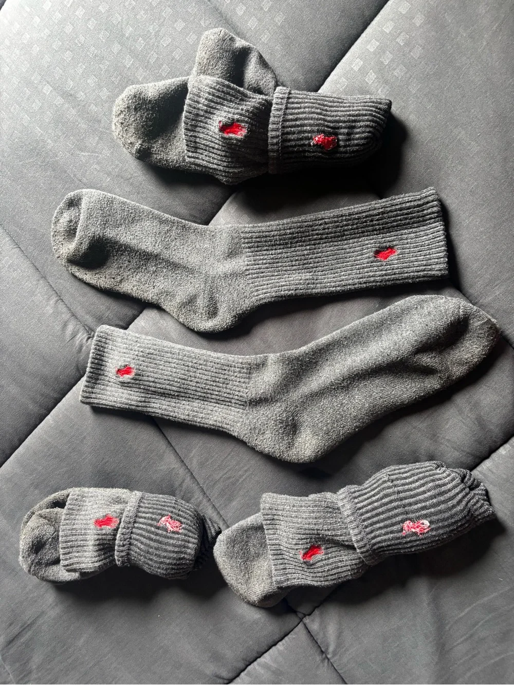 4 Pairs Grey & Red Polo Socks - Long/Medium Length